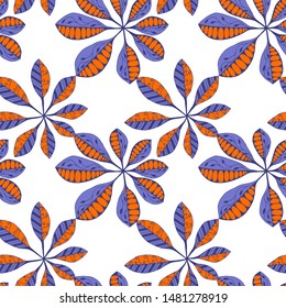 Exotic Leaves. Pattern Seamless with Indian