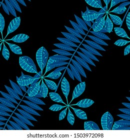 Exotic Leaves. Pattern Seamless with Indian