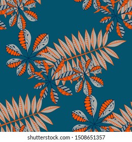 Exotic Leaves. Pattern Seamless with Indian