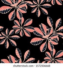 Exotic Leaves. Pattern Seamless with Indian