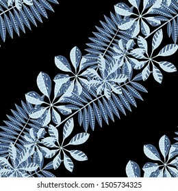 Exotic Leaves. Pattern Seamless with Indonesian