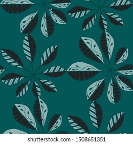 Exotic Leaves. Pattern Seamless with Indonesian