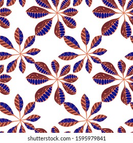 Exotic Leaves. Pattern Seamless with Indonesian