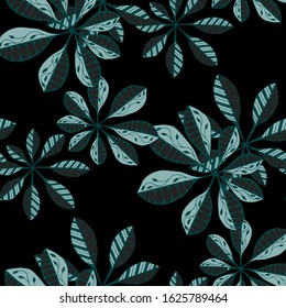 Exotic Leaves. Pattern Seamless with Indonesian