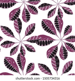 Exotic Leaves. Pattern Seamless with Orient
