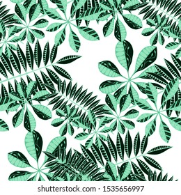 Exotic Leaves. Pattern Seamless with Philippine
