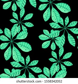 Exotic Leaves. Pattern Seamless with Philippine
