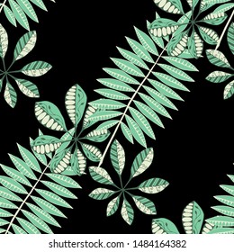 Exotic Leaves. Pattern Seamless with Turkish