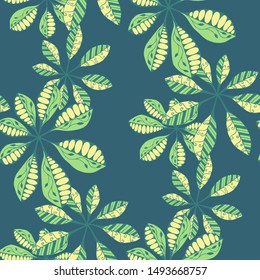 Exotic Leaves. Pattern Seamless with Turkish