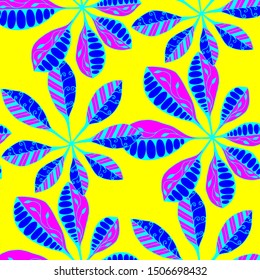 Exotic Leaves. Pattern Seamless with Turkish