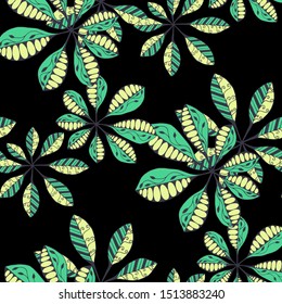 Exotic Leaves. Pattern Seamless with Turkish