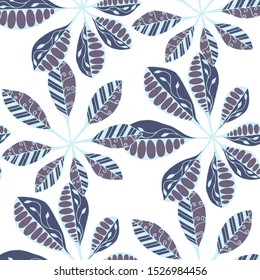 Exotic Leaves. Pattern Seamless with Turkish