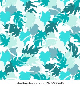 Exotic Leaves Seamless Pattern  for Creative Fashion, Invitation , Notebook, Banner , Wrap Paper ,Textiles, Cover, Magazine ,Postcard 
