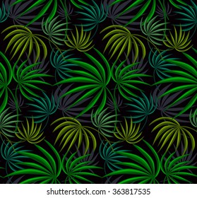 Exotic Leaves Seamless Pattern. Jungle Leaf Pattern.