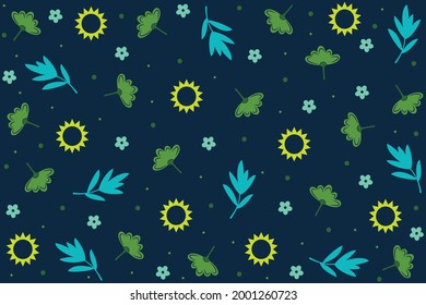 Exotic leaves seamless pattern, tropical background. Vector illustration.