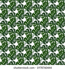 Exotic leaves seamless pattern vector for textile, wraping, wallpaper or other design. Botany seamless pattern.