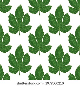 Exotic leaves seamless pattern vector for textile, wraping, wallpaper or other design. Botany seamless pattern.