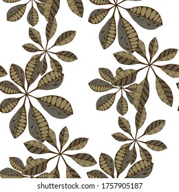 Exotic Leaves. Seamless Texture with Asian