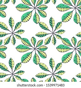 Exotic Leaves. Seamless Texture with Indian
