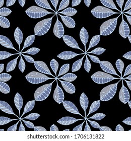 Exotic Leaves. Seamless Texture with Indonesian