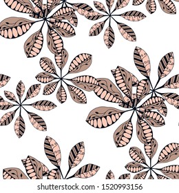 Exotic Leaves. Seamless Texture with Orient