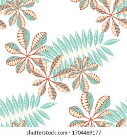 Exotic Leaves. Seamless Texture with Orient