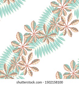 Exotic Leaves. Seamless Texture with Turkish