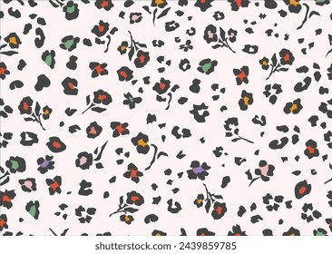 exotic leopard vctor hand drawn design seamless repeating