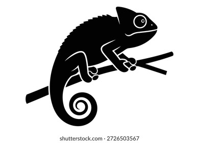 Gráfico de perfil de lagarto exótico que representa la cola rizada y la piel texturizada que se aferra al animal salvaje de la selva