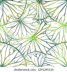 Exotic lotus leaves vector seamless pattern. Exotic background.