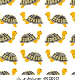 Exotic Madagascar tortoise seamless pattern. Geometric abstract tribal style. Vector illustration. Modern textile design