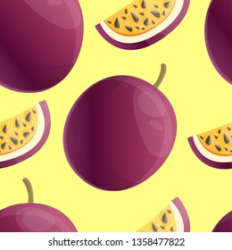 Exotic maracuja pattern. Cartoon illustration of exotic maracuja vector pattern for web design