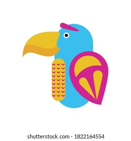 exotic mexican bird flat style icon vector illustration design