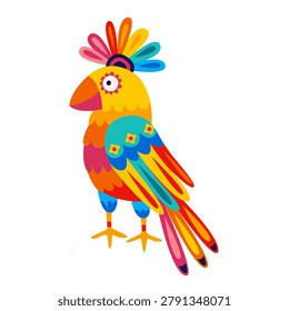 Exotic Mexican style macaw parrot featuring vibrant, colorful feathers that showcase stunning tropical beauty