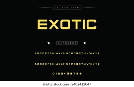 Exotic Modern Bold Font. Sans Serif Font. Regular Italic Uppercase Lowercase Typography urban style alphabet fonts for fashion, sport, technology, digital, movie, logo design, vector illustration