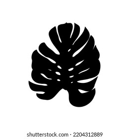 Monstera exótica. Dibujo continuo de una línea. Hoja tropical de verano hecha a mano sobre fondo blanco. Diseño minimalista. Hoja de Maranta.