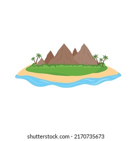 Exotic natural landscape for vacation or summer weekend holiday isolated,Palm tree paradise with mountains,Tropical island at sea ocean.