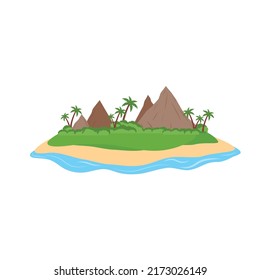 Exotic natural landscape for vacation or summer weekend holiday isolated,Palm tree paradise with mountains,Tropical island at sea ocean.