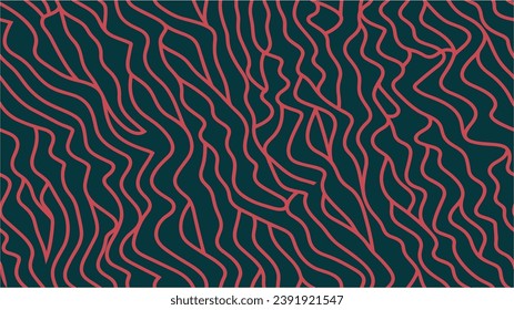 Exotic nature decoration seamless background pattern. Digital effects. Simple curved lines with repeat stripes texture. Abstract graphic background.