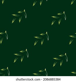 exotic nature decorative seamless pattern with green tropical leaves and plants on dark background. Vector design. Jungle print. Textiles and printing. Floral background. interior wallpaper. art