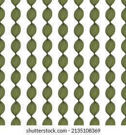 Exotische Umrisse hinterlassen nahtloses Muster. Abstrakter floraler Hintergrund. Kreative Palmenblätter endlose Tapeten. Hawaiianischer Dschungelhintergrund. Doodle-Stil. Design für Gewebe, Stoffdruck, Umhüllung, Deckel