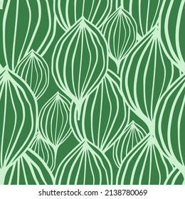 Exotic outline leaves seamless pattern. Abstract floral background. Creative palm leaf endless wallpaper. Hawaiian jungle backdrop. Doodle style. Design for fabric, textile print, wrapping, cover