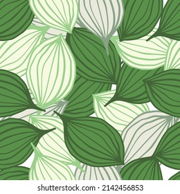 Exotic outline leaves seamless pattern. Abstract floral background. Creative palm leaf endless wallpaper. Hawaiian jungle backdrop. Doodle style. Design for fabric, textile print, wrapping, cover