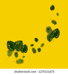 Exotic palm leaf frame. Background of tropical plants.