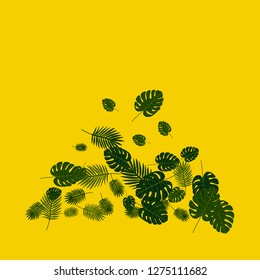 Exotic palm leaf frame. Background of tropical plants.