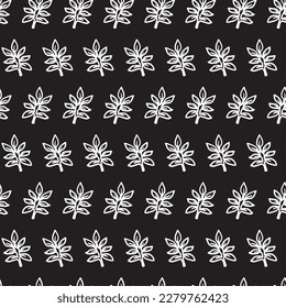 Exotic Palm Leaves Doodles Vector Seamless Pattern can be use for background and apparel design