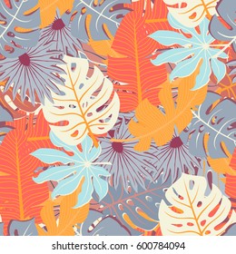 exotic palm tree leaves pattern, tropical background