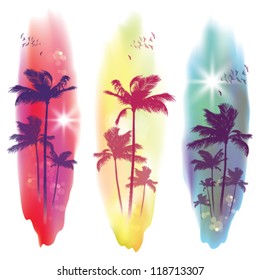 Exotic Palm Trees Background Banners