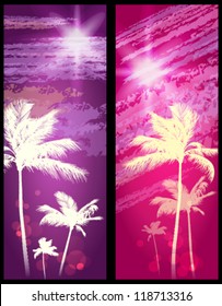 Exotic Palm Trees Background Banners