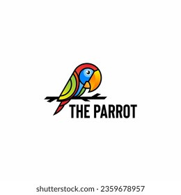 exotic parrot colorful vector illustration logo. elegant, beautiful and cheerful.